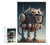 Puzzle Per Adolescenti 300 PCS Steampunk Cat Robot Puzzle Per Adulti Giochi Rilassanti Assemblaggio Di Modelli Interazione Genitore-figlio 300 PCS