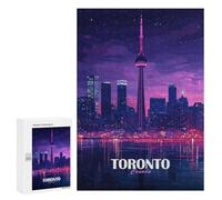 Puzzle Per Adolescenti 300 PCS Toronto Canada Skyline at Night Puzzle Per Adolescenti Giocattolo Decorazione Da Parete Ma Divertente E Umoristico Unico Compleanno E Regali 300 PCS