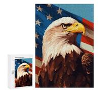 Puzzle Per Adolescenti 300 PCS USA Retro Eagle Pixel Art Puzzle Per Adulti, Gioco Rompicapo, Decorazione Perfetta, Divertimento A Casa, Attività, 300 PCS