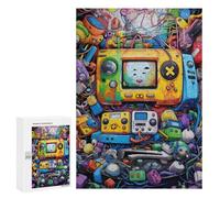 Puzzle Per Adolescenti 300 PCS Vibrant Retro Gaming Collage -10 Puzzle Per Adulti Gioco Rompicapo Difficile Difficile Unico Compleanno E Regali 300 PCS
