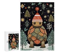 Puzzle Per Adolescenti 300 PCS Vintage Turtle Xmas Puzzle Per Adulti, Gioco Rompicapo, Decorazione Perfetta, Divertimento A Casa, Attività, 300 PCS