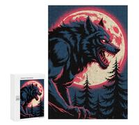 Puzzle Per Adolescenti 300 PCS Werewolf Howling at The Moon Illustration Puzzle Per Adolescenti Giochi Rilassanti Assemblaggio Di Modelli Regali Unici Per Compleanno E Natale 300 PCS