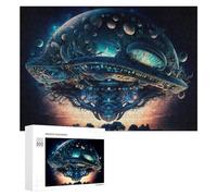 Puzzle Per Adolescenti 300 PCS Whale-Shaped Floating Island in Space Puzzle, Gioco Rompicapo, Regalo Di Compleanno, Attività Divertenti Da Fare A Casa, 300 PCS