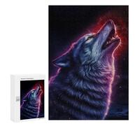 Puzzle Per Adolescenti 300 PCS Wolf Howling at The Stars Puzzle Per Adulti, Gioco Rompicapo, Decorazione Perfetta, Divertimento A Casa, Attività, 300 PCS