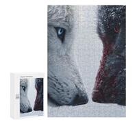 Puzzle Per Adolescenti 300 PCS Wolf Snow Confrontation Duality White Vs Black Wildlife Rivalry Puzzle Per Adulti Giochi Rilassanti Ma Divertenti E Umoristici Sfida Da Completare 300 PCS