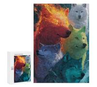 Puzzle Per Adolescenti 300 PCS Wolf Spirit Art Print-2 Puzzle Per Adolescenti Sfida Difficile Allena La Tua Mente E Le Tue Mani Rompicapo Giochi Per Famiglie 300 PCS