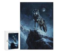 Puzzle Per Adolescenti 300 PCS Wolf Under Moonlight Puzzle Per Adulti Giochi Rilassanti Ma Divertenti E Umoristici Sfida Da Completare 300 PCS