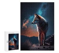 Puzzle Per Adolescenti 300 PCS Wolf Under The Milky Way Puzzle Divertenti Da Assemblare, Modelli, Regali Unici Per Compleanno E Natale 300 PCS