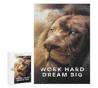 Puzzle Per Adolescenti 300 PCS Work Hard Dream Big Lion Puzzle Giochi Rilassanti Decorazione Per La Casa Regali Unici Per Compleanno 300 PCS
