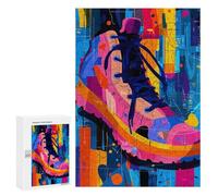 Puzzle per adolescenti, 300 pezzi, espressionista geometrica, sneaker - Vibrant Abstract Street Art Puzzle per adulti giochi relax, ma divertenti e umoristici, regali di compleanno unici 300 pezzi