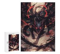 Puzzle per adolescenti, 300 pezzi, Evil Black Kitsune Fox Puzzles per adulti, fai da te, giocattoli decorativi da parete, 300 pezzi