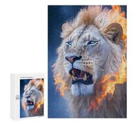 Puzzle per adolescenti, 300 pezzi, Flaming Lion Majesty, 3 puzzle, per adulti, gioco pratico per migliorare la memoria, attività divertenti per la casa, 300 pezzi