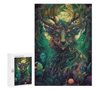 Puzzle per adolescenti 300 pezzi Forest Spirit Mystical Deer Ritratto Puzzle Per Adulti Pratico Gioco Per Migliorare la Memoria Divertente Attività Per La Casa 300 Pezzi