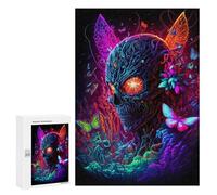 Puzzle per adolescenti, 300 pezzi Neon Skull Garden antistress, decorazione perfetta, attività divertenti per la casa, 300 pezzi