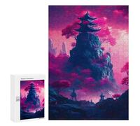 Puzzle per adolescenti, 300 pezzi, Pink Tree in The Rock Puzzles per adulti, giochi di rilassamento, gioco educativo, 300 pezzi