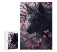 Puzzle per adolescenti, 300 pezzi, puzzle giapponese, Black Kitsune Fox puzzle, per adulti, gioco di pensiero, regali per donne, compleanno, Natale, 300 pezzi