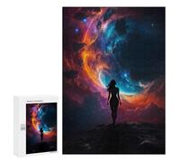 Puzzle per adolescenti, 300 pezzi, Silhouette Woman Galaxy, giocattolo da parete, decorazione per la casa, 300 pezzi