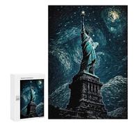 Puzzle per adolescenti, 300 pezzi, Statua of Liberty Night Sky Puzzles per adulti, giochi divertenti, decorazione per la casa, regali di compleanno e regali unici, 300 pezzi