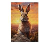 Puzzle Per Adolescenti 38x26cm/1000pcs Easter Bunny At Sunrise Puzzle Per Adulti Gioco Pratico Di Assemblaggio Del Modello Attività Divertenti Da Fare A Casa, 38x26cm/1000pcs