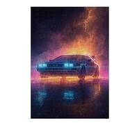 Puzzle Per Adolescenti 38x26cm/1000pcs Time Machine Neon Lights -1 Puzzle Antistress, Decorazione Perfetta, Divertimento A Casa, Attività, 38x26cm/1000pcs