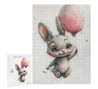 Puzzle Per Adolescenti 500 PCS Adorable Bunny Balloon Illustration Puzzle Per Adolescenti Sfida Difficile Allena La Tua Mente E Le Tue Mani Rompicapo Giochi Per Famiglie 500 PCS