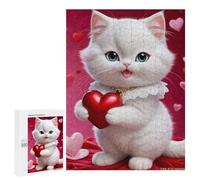 Puzzle Per Adolescenti 500 PCS Adorable Valentine's Day Kitten Puzzle Per Adolescenti Sfida Difficile Allena La Tua Mente E Le Tue Mani Rompicapo Giochi Per Famiglie 500 PCS