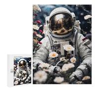 Puzzle Per Adolescenti 500 PCS Astronaut And Flowers Puzzle Per Adulti Giochi Rilassanti Assemblaggio Di Modelli Interazione Genitore-figlio 500 PCS