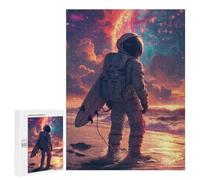 Puzzle Per Adolescenti 500 PCS Astronaut At Cosmic Beach Puzzle Per Adulti Gioco Rompicapo Difficile Difficile Unico Compleanno E Regali 500 PCS