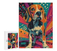 Puzzle Per Adolescenti 500 PCS Beagle in Retro Style Retro Pop Art Beagle Portrait Puzzle Per Adulti Giochi Rilassanti Assemblaggio Di Modelli Interazione Genitore-figlio 500 PCS