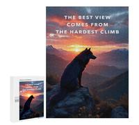 Puzzle Per Adolescenti 500 PCS Best View Motivation Wolf at Sunset Puzzle Per Adulti, Gioco Rompicapo, Decorazione Perfetta, Divertimento A Casa, Attività, 500 PCS