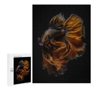 Puzzle Per Adolescenti 500 PCS Betta Fish Gold Balck Puzzle Per Adulti Gioco Rompicapo Difficile Difficile Unico Compleanno E Regali 500 PCS