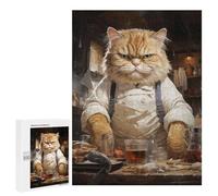 Puzzle Per Adolescenti 500 PCS Big Fat Chef Cook Cat Puzzle Per Adolescenti Giocattoli Antistress Assemblaggio Di Modelli Regali Unici Per Compleanno E Natale 500 PCS