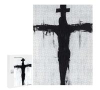 Puzzle Per Adolescenti 500 PCS Black And White Crucifixion Puzzle Per Adulti Giochi Rilassanti Per Divertimento in Famiglia Regali Di Natale E Compleanno 500 PCS