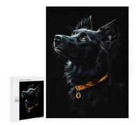 Puzzle Per Adolescenti 500 PCS Black & Gold Australian Shepherd Puzzle Per Adulti Giochi Rilassanti Assemblaggio Di Modelli Interazione Genitore-figlio 500 PCS