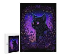 Puzzle Per Adolescenti 500 PCS Black Light Cat 15 Puzzle Per Adulti Giochi Rilassanti Analisi E Logica Divertimento Attività A Casa, 500 PCS