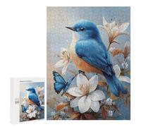 Puzzle Per Adolescenti 500 PCS Blue Bird with Butterfly Puzzle Per Adulti Assemblaggio Di Modelli Attività Divertenti A Casa Giochi Stimolanti Giocattoli 500 PCS