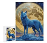 Puzzle Per Adolescenti 500 PCS Blue Wolf Moon Puzzle, Gioco Rompicapo, Regalo Di Compleanno, Attività Divertenti Da Fare A Casa, 500 PCS