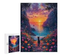 Puzzle Per Adolescenti 500 PCS Cat Dreaming Landscape Puzzle Per Adulti Giochi Rilassanti Analisi E Logica Divertimento Attività A Casa, 500 PCS