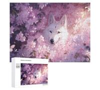 Puzzle Per Adolescenti 500 PCS Cherry Blossom Wolf Fantasy Puzzle Per Adolescenti Giocattoli Antistress Assemblaggio Di Modelli Regali Unici Per Compleanno E Natale 500 PCS