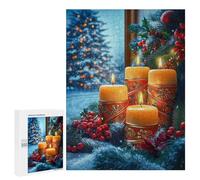 Puzzle Per Adolescenti 500 PCS Christmas Candles & Evergreen Puzzle Per Adulti Giochi Divertenti Perfetto Per Decorare E Fare Regali A Tutta La Famiglia 500 PCS