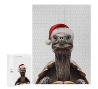 Puzzle Per Adolescenti 500 PCS Christmas Turtle with Santa Hat Puzzle Giocattolo Decorazione Da Parete Decorazione Per La Casa Regali Unici Di Compleanno E Natale 500 PCS