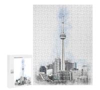 Puzzle Per Adolescenti 500 PCS CN Tower Toronto Canada Puzzle Per Adulti Giochi Rilassanti Decorazione Da Parete Ottimo Regalo Per I Giocatori 500 PCS