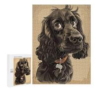 Puzzle Per Adolescenti 500 PCS Cocker Spaniel Caricature Puzzle Per Adulti Giochi Rilassanti Assemblaggio Di Modelli Interazione Genitore-figlio 500 PCS