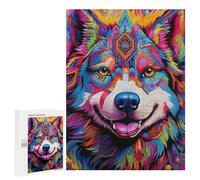 Puzzle Per Adolescenti 500 PCS Colorful Abstract Wolf Art Puzzle Per Adulti Gioco Rompicapo Difficile Difficile Unico Compleanno E Regali 500 PCS