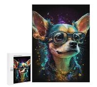 Puzzle Per Adolescenti 500 PCS Colorful Chihuahua Glasses Art-4 Puzzle Per Adolescenti, Divertente E Spiritoso Per Compleanno, Natale, Regali Di Compleanno 500 PCS