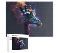 Puzzle Per Adolescenti 500 PCS Colorful Giraffe in Abstract Art Puzzle Per Adulti Giochi Rilassanti Ma Divertenti E Umoristici Sfida Da Completare 500 PCS