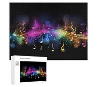 Puzzle Per Adolescenti 500 PCS Colorful Musical Notes Background Puzzle, Gioco Rompicapo, Regalo Di Compleanno, Attività Divertenti Da Fare A Casa, 500 PCS