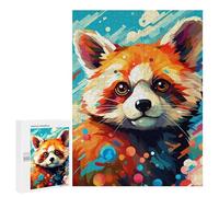 Puzzle Per Adolescenti 500 PCS Colorful Red Panda Art Print Puzzle Per Adolescenti Analisi E Logica Difficile E Stimolante Ottimo Regalo Per I Giocatori 500 PCS