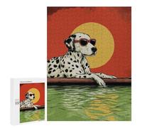 Puzzle Per Adolescenti 500 PCS Cool Dalmatian Dog with Sunglasses Puzzle Per Adulti Giochi Rilassanti Decorazione Murale Attività Divertenti A Casa 500 PCS
