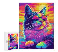 Puzzle Per Adolescenti 500 PCS Cool Popart Cat Puzzle Divertenti Da Assemblare, Modelli, Regali Unici Per Compleanno E Natale 500 PCS